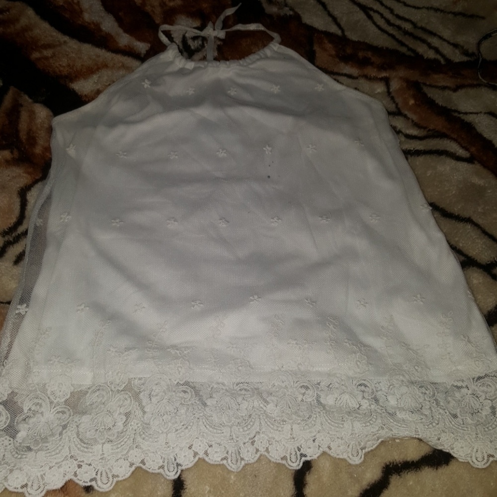 White Floral Lace top